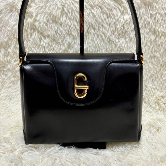 GUCCI Turnkey Vintage Handbag BLACK - Picture 2 of 10